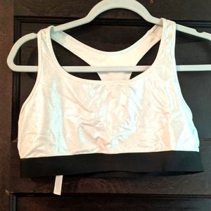 White & Black Victoria's Secret Sports Bra.